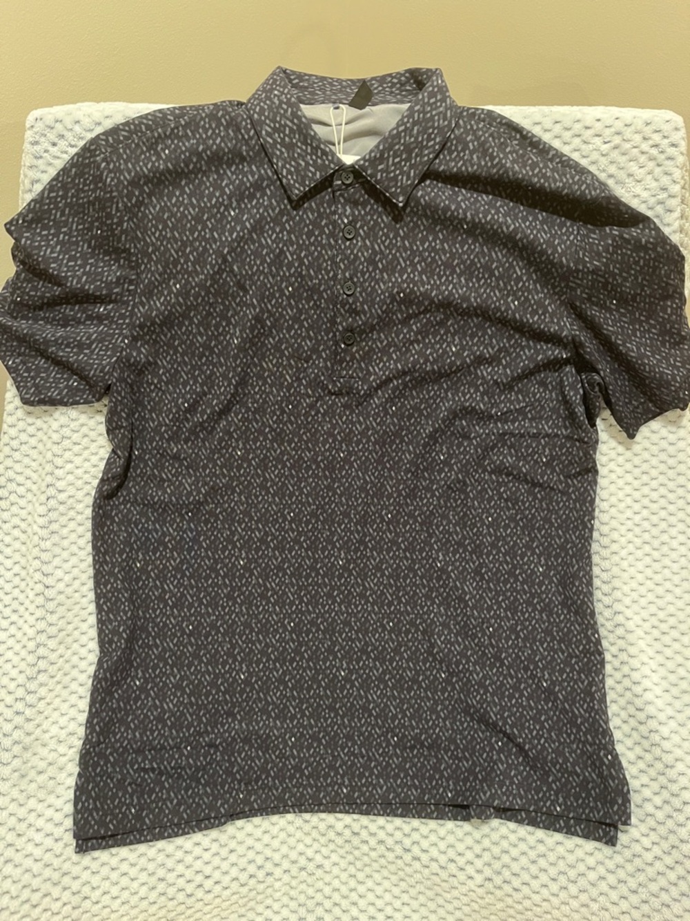 Adidas Men’s Ultimate365 Jacquard Argyle Golf Polo - Size Large - Black/Carbon